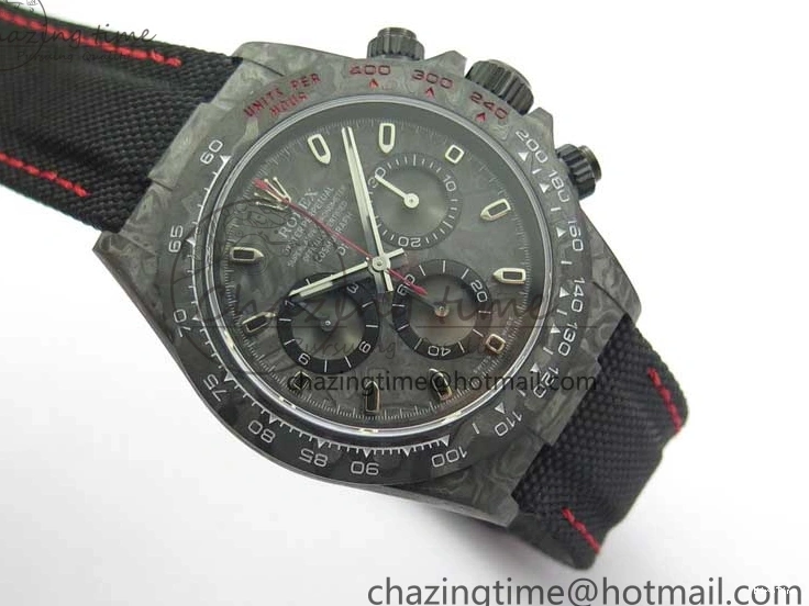 MiroTime 0124 Stretchable Daytona DIW All Black Carbon Noob 1:1 Best Edition Black Dial on Black Nylon Strap SA 2582